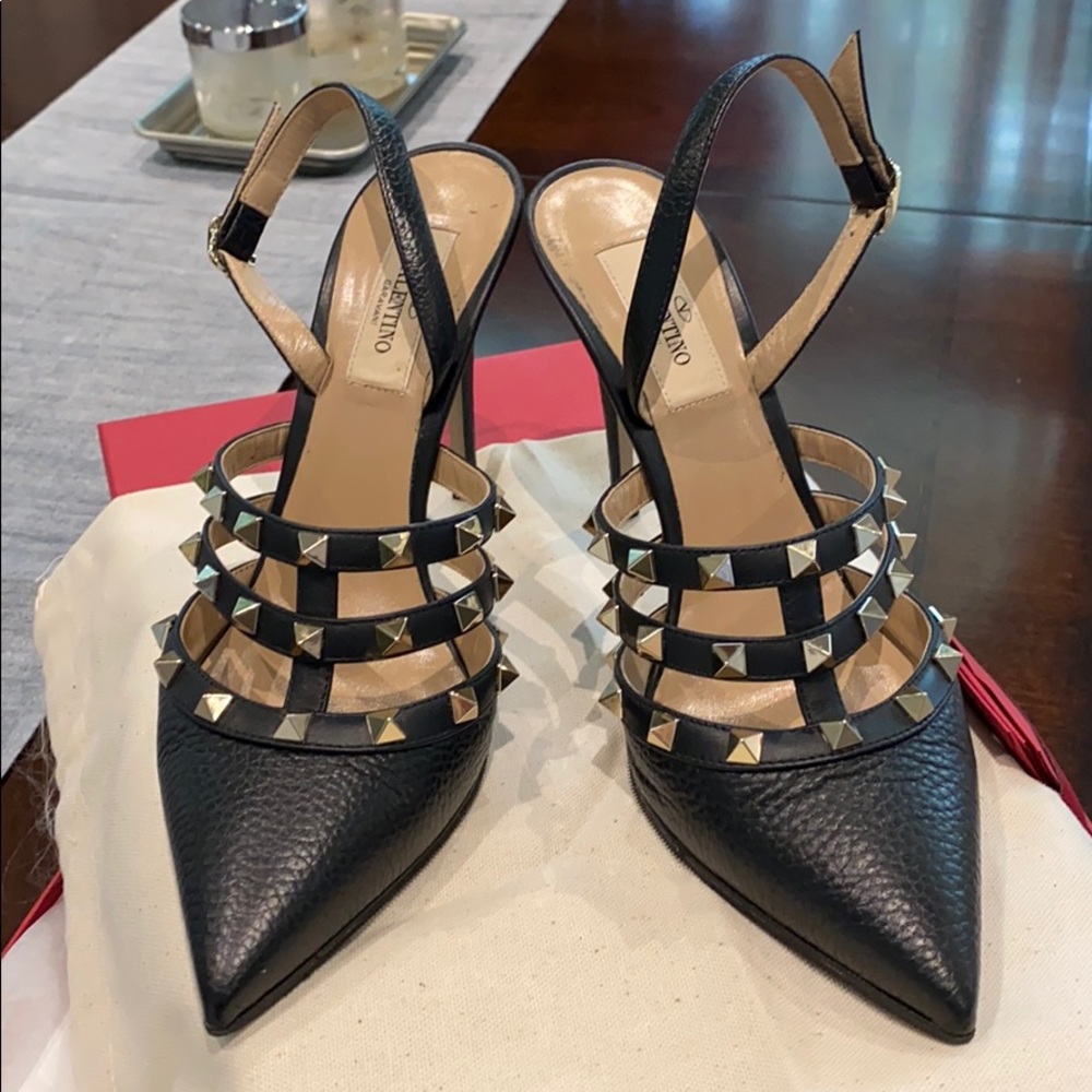 Valentino shoes, sling back, authentic black.